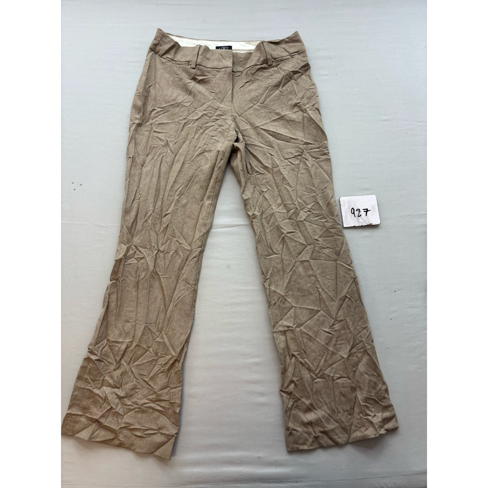 Ann Taylor Loft Petites Julie Trouser Pants Tan Khaki Straight Leg Size 4P